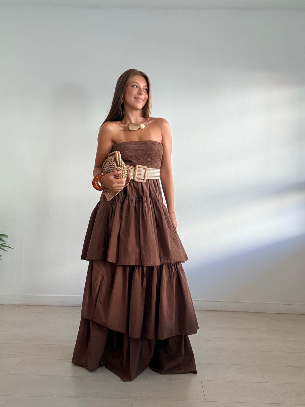 VESTIDO PALABRA DE HONOR VOLANTES