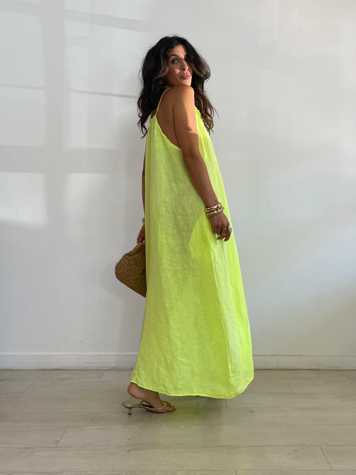 VESTIDO LINO TIRANTES REGULABLES
