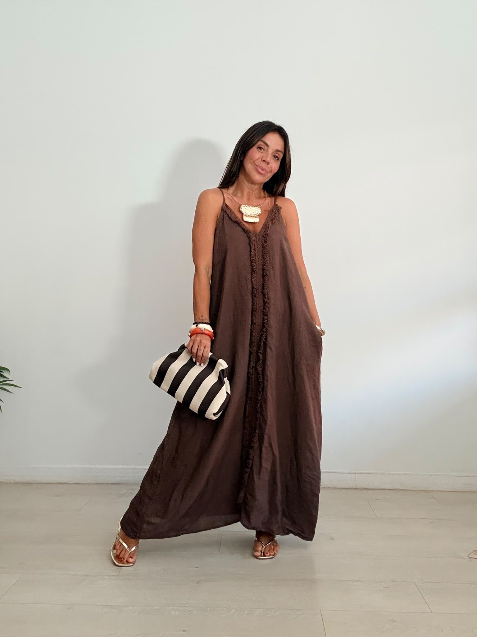 VESTIDO LINO TIRANTES REGULABLES