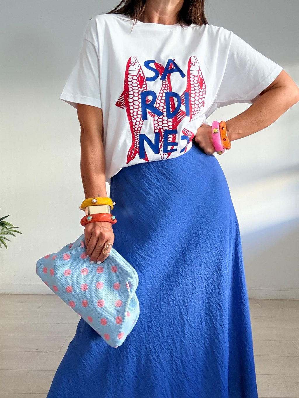 FALDA EFECTO LINO SANTORINI