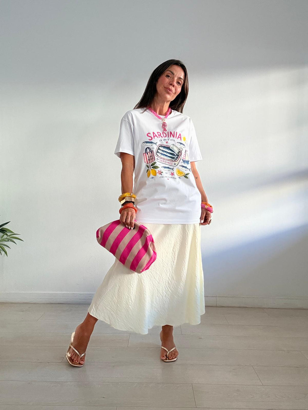 FALDA EFECTO LINO SANTORINI
