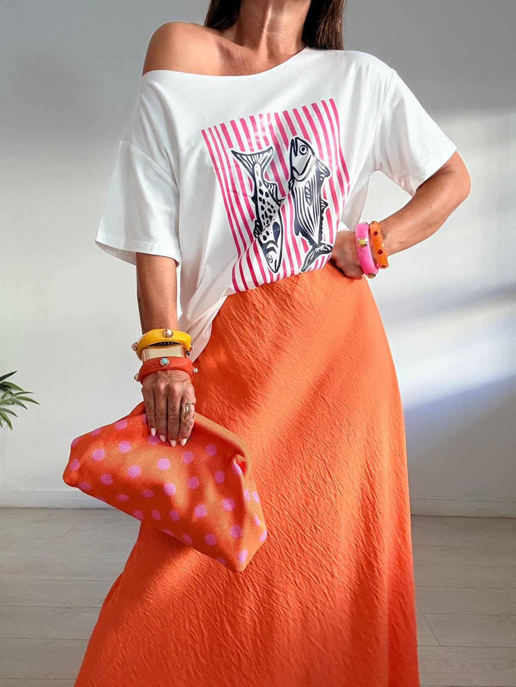 FALDA EFECTO LINO SANTORINI