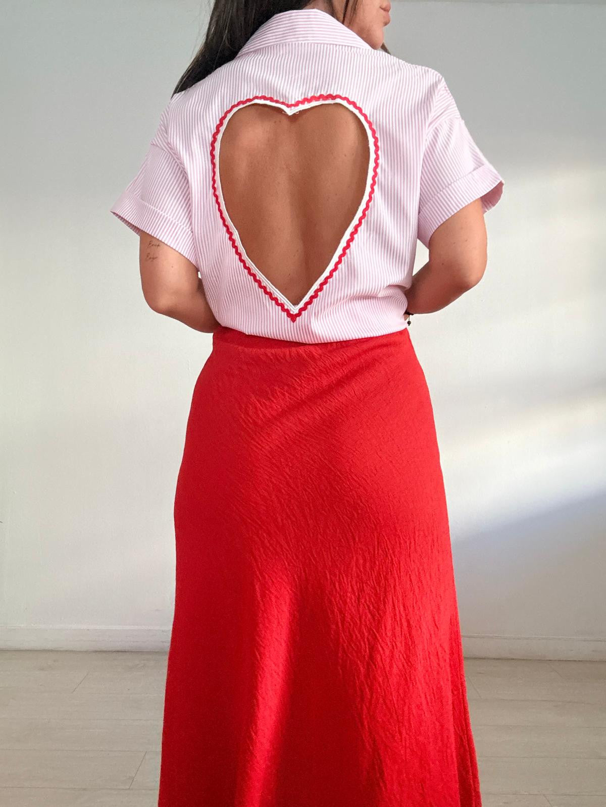 FALDA EFECTO LINO SANTORINI