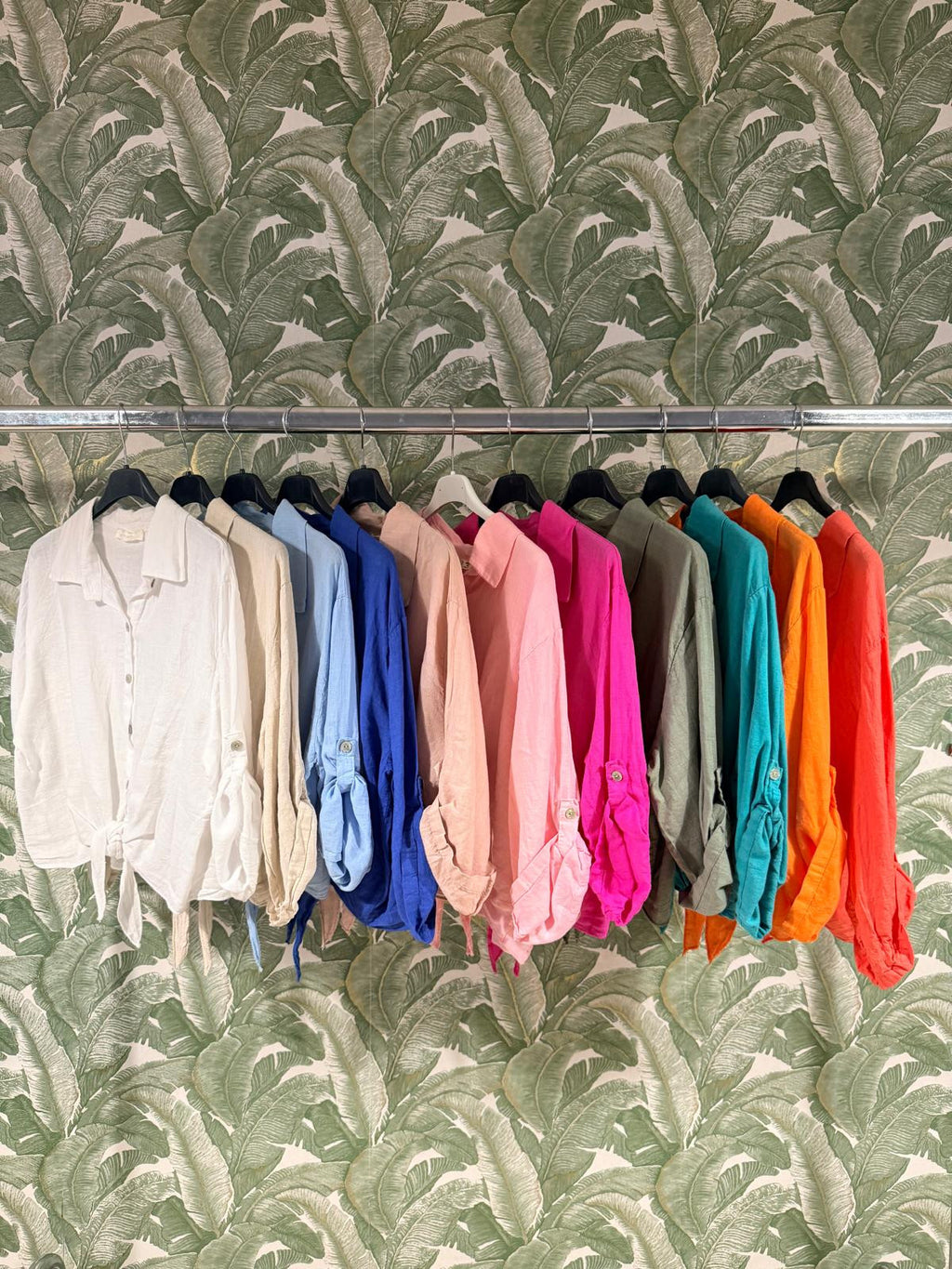 BLUSA ABOTONADA ANUDADA LINO