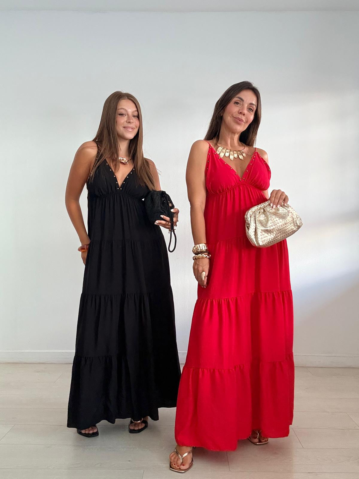 VESTIDO LARGO TACHITAS PECHO