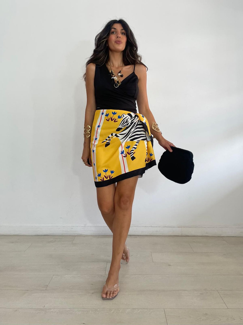 FALDA LAZADA ZEBRA AMARILLA