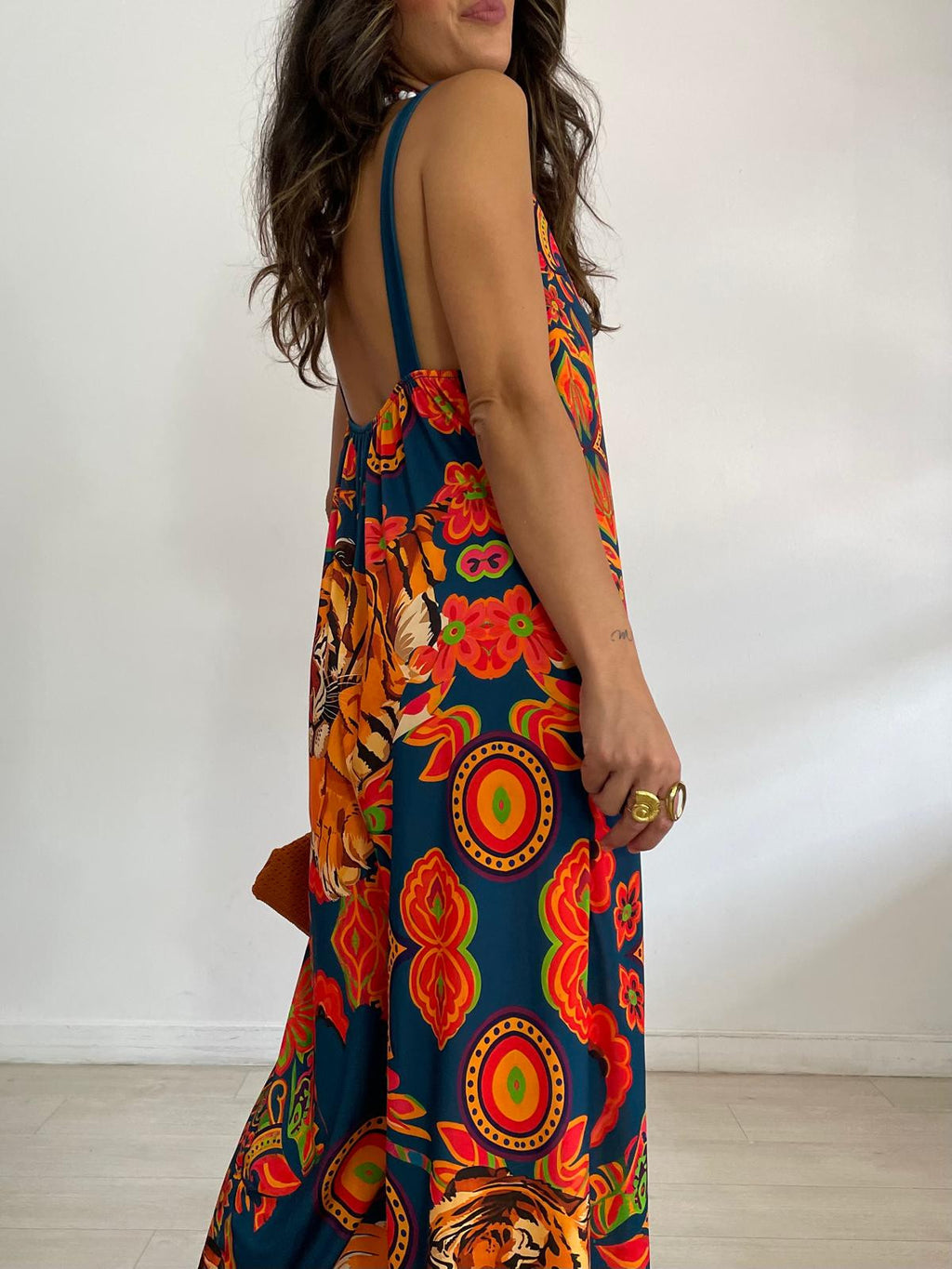 MONO LICRA TIGRE CORAL / AZUL