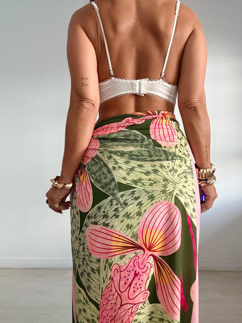 FALDA LARGA LICRA ORQUIDEA