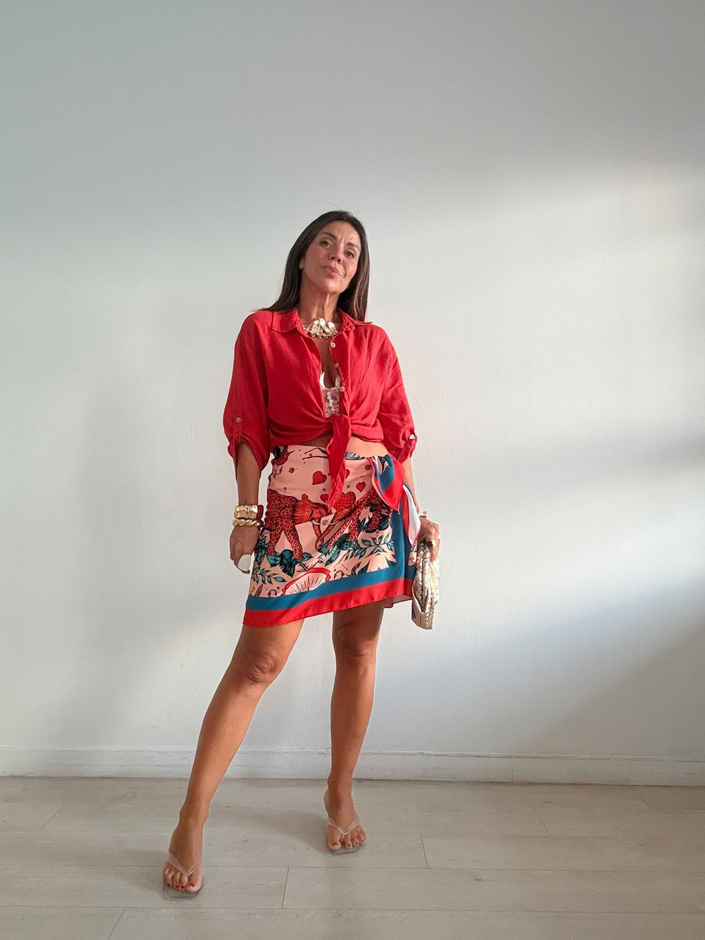FALDA LAZADA ELEFANTES & CORAZONES
