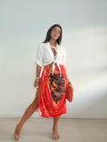 FALDA LARGA LICRA FELINE NARANJA