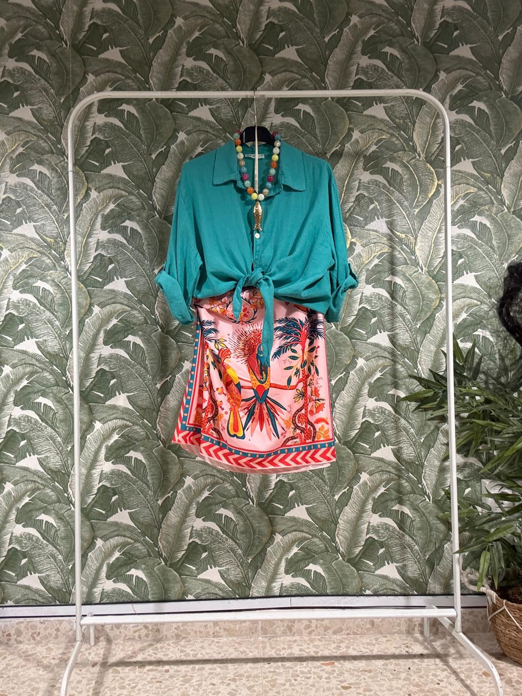 FALDA LAZADA PALMERA & LOROS