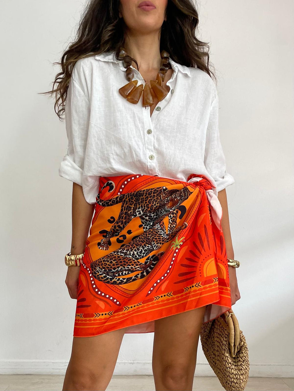 FALDA LAZADA FELINE NARANJA