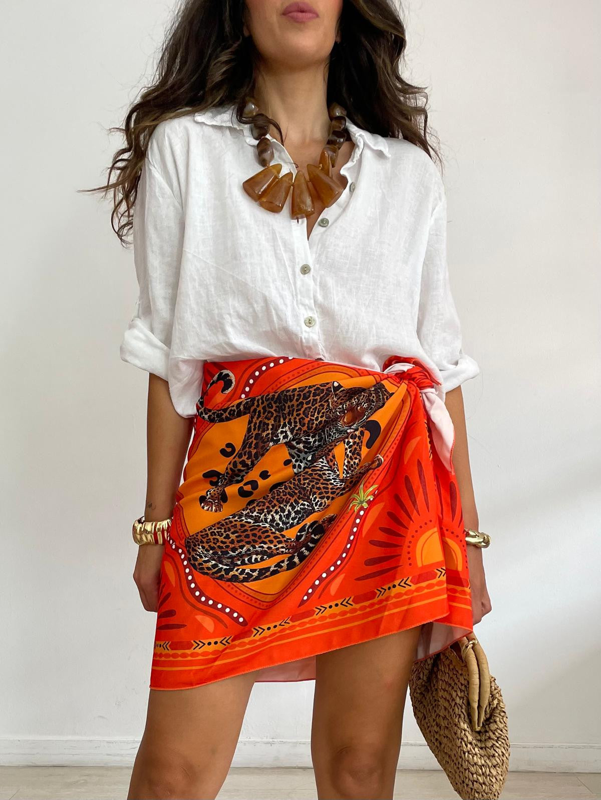 FALDA LAZADA FELINE NARANJA