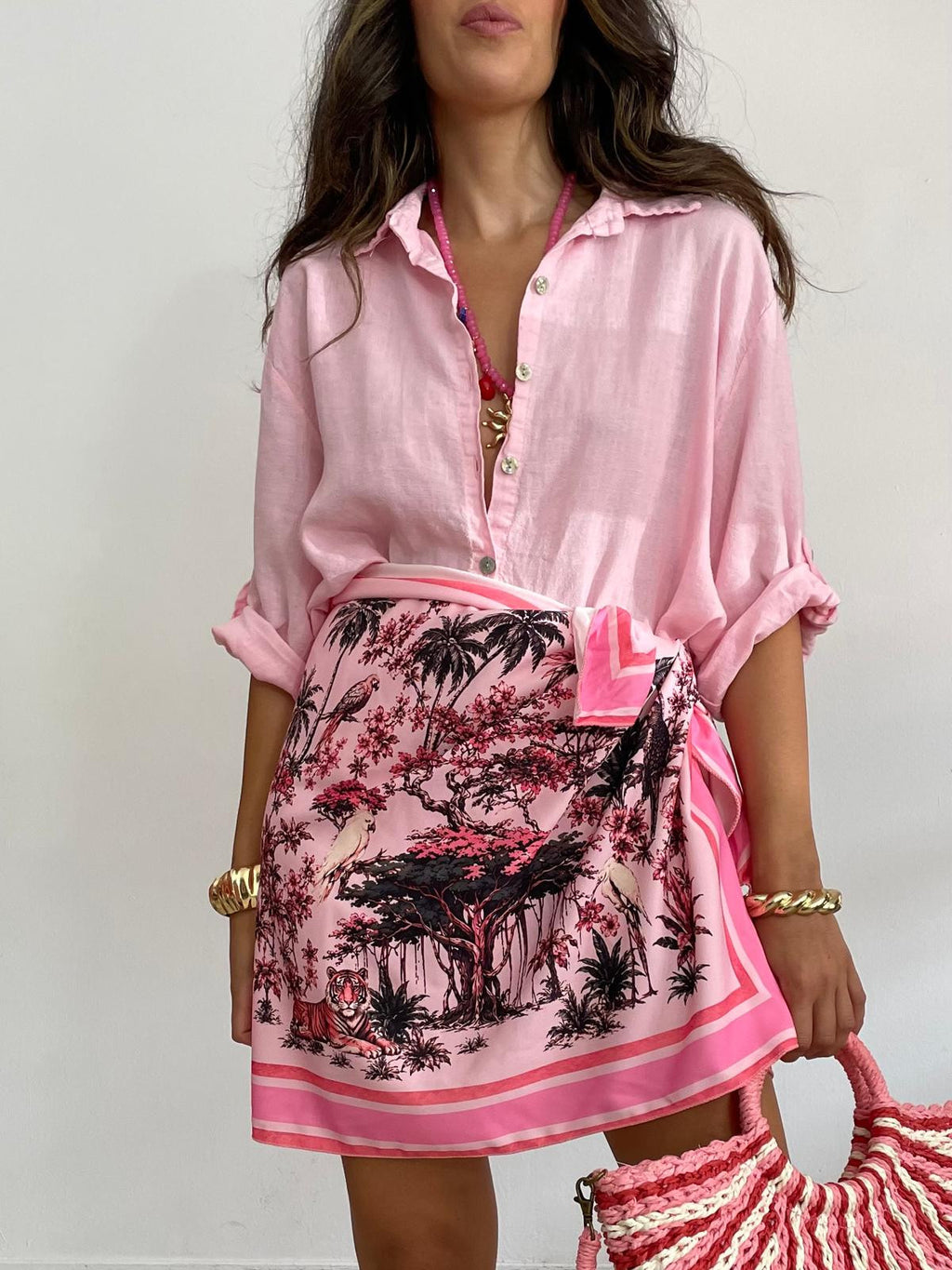FALDA LAZADA ORIENTAL ROSA