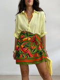 FALDA LAZADA LOROS VERDE