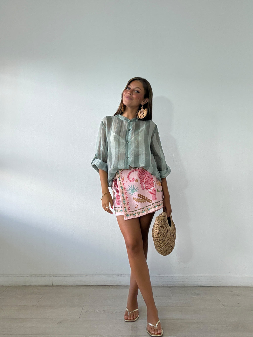FALDA /PANTALON LAZADA TIGRE ROSA