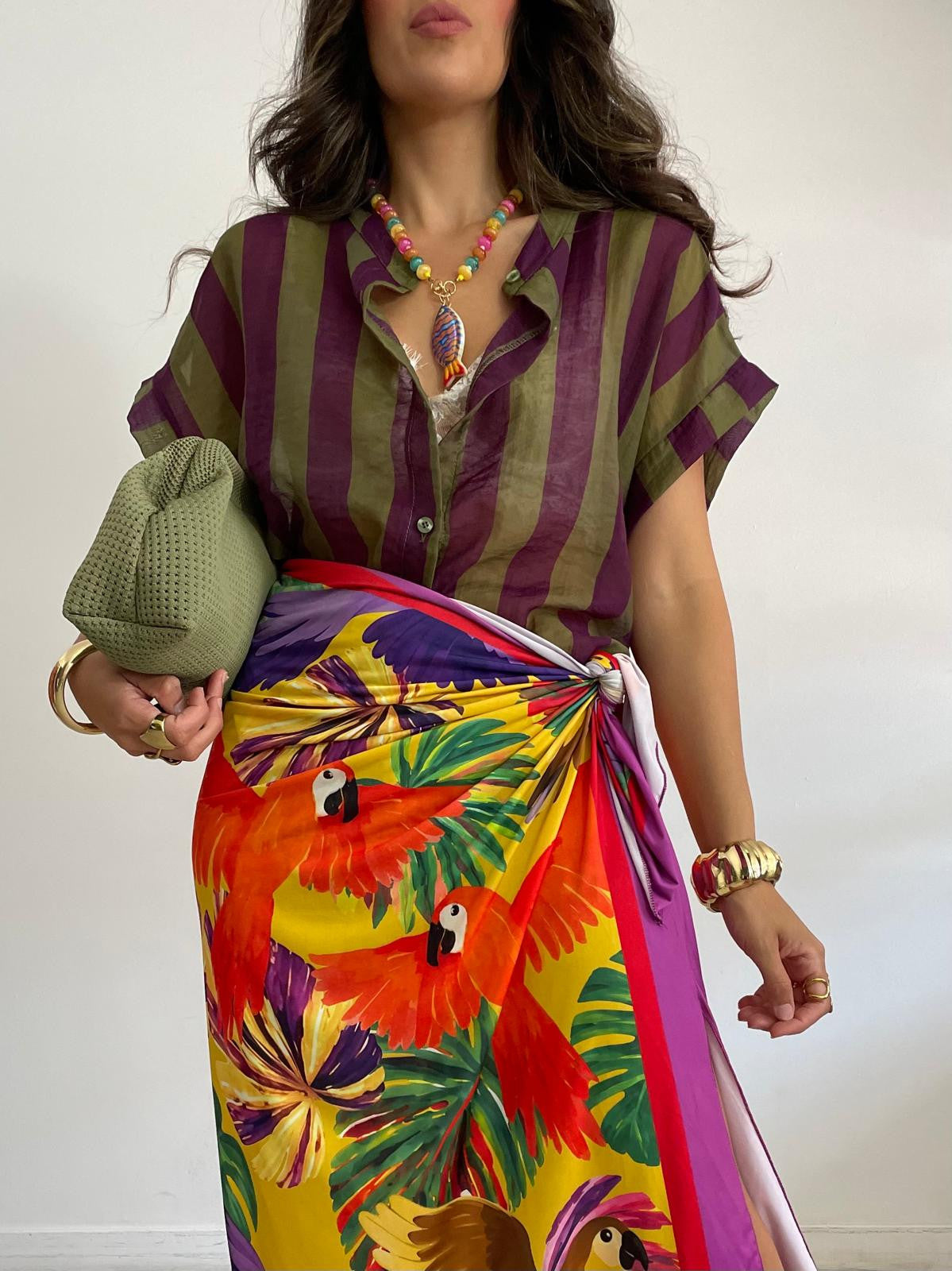 BLUSA MANGA CORTA RAYAS
