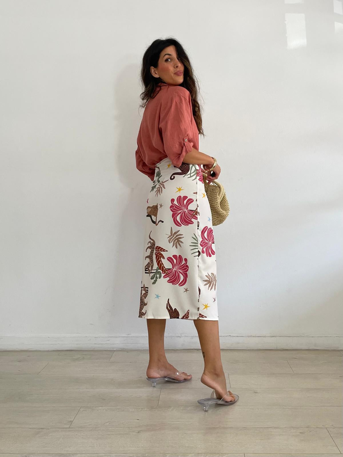 FALDA PAREO TIGER BLANCA