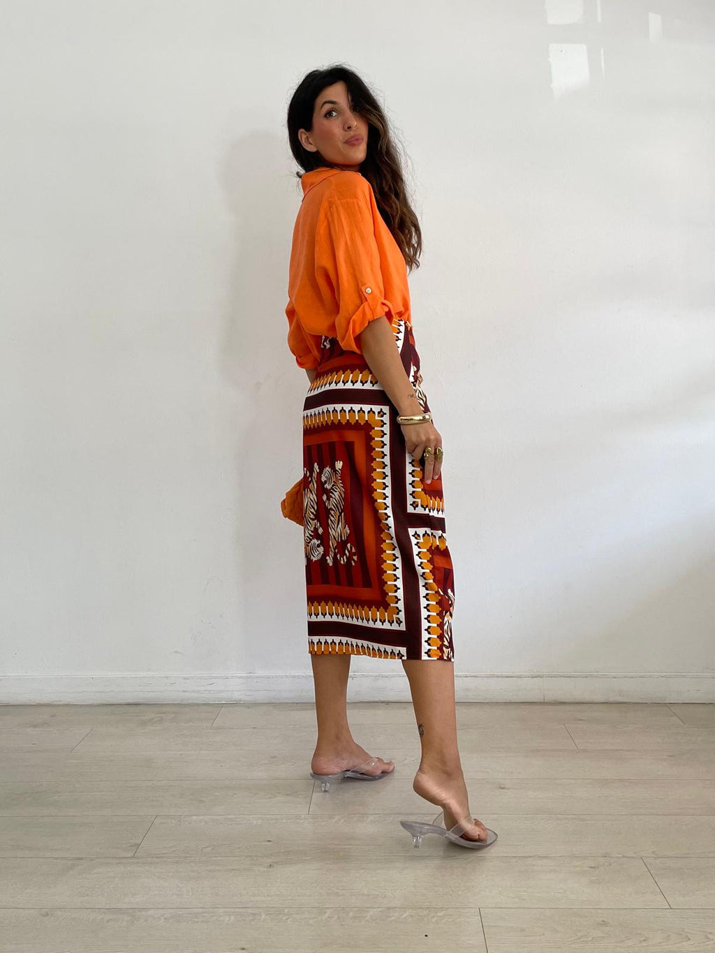 FALDA PAREO TIGER MARRÓN / TEJA