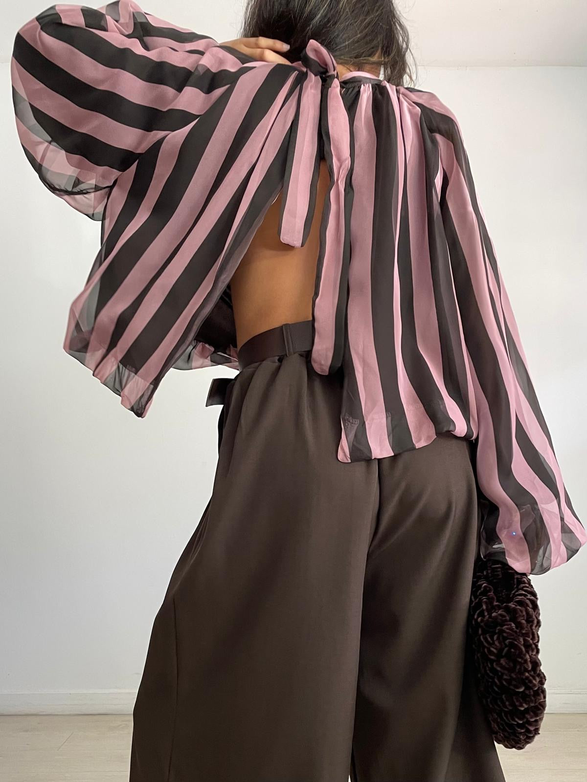 BLUSA RAYAS LAZO ESPALDA