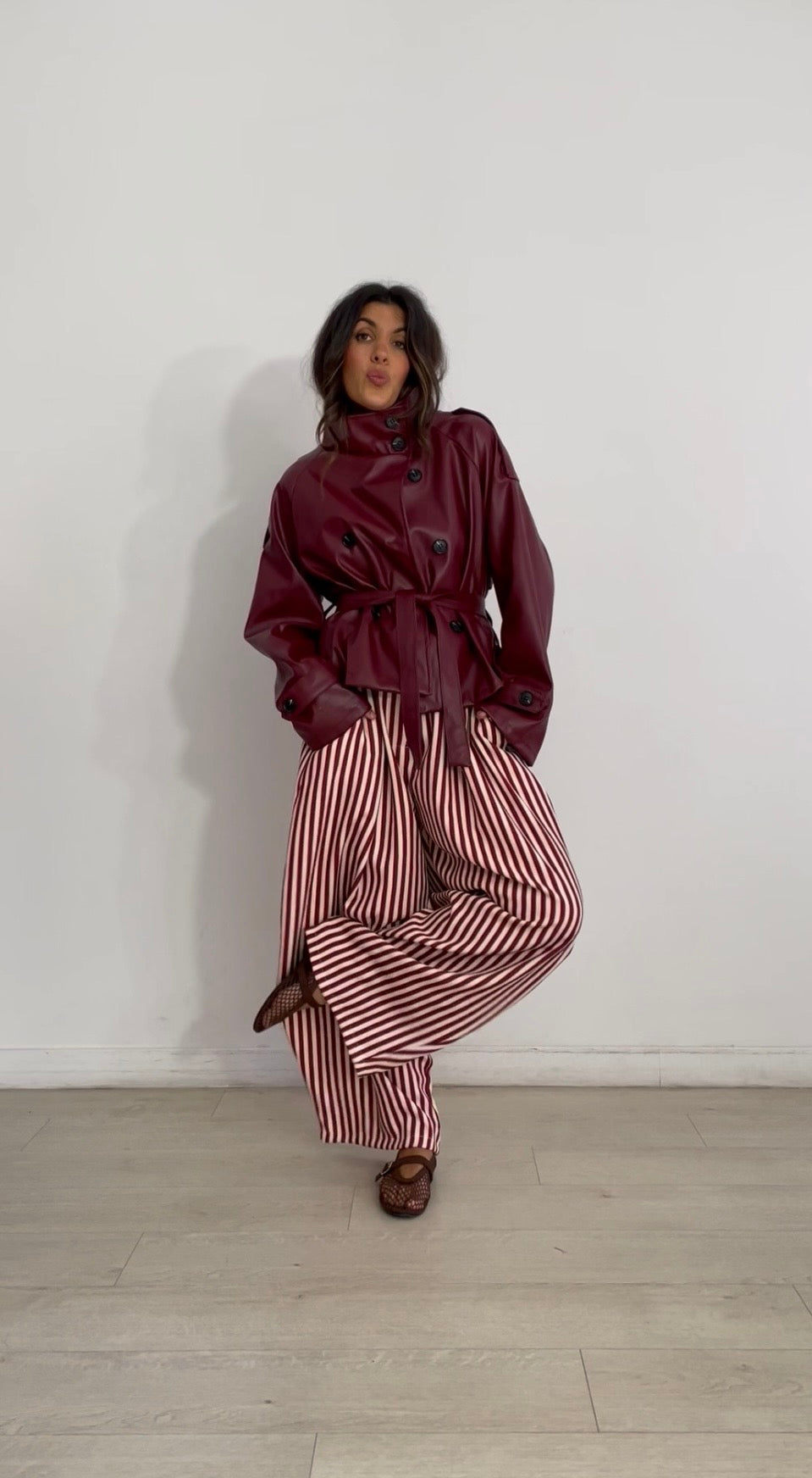 PANTALÓN ANCHO RAYAS + CINTURÓN