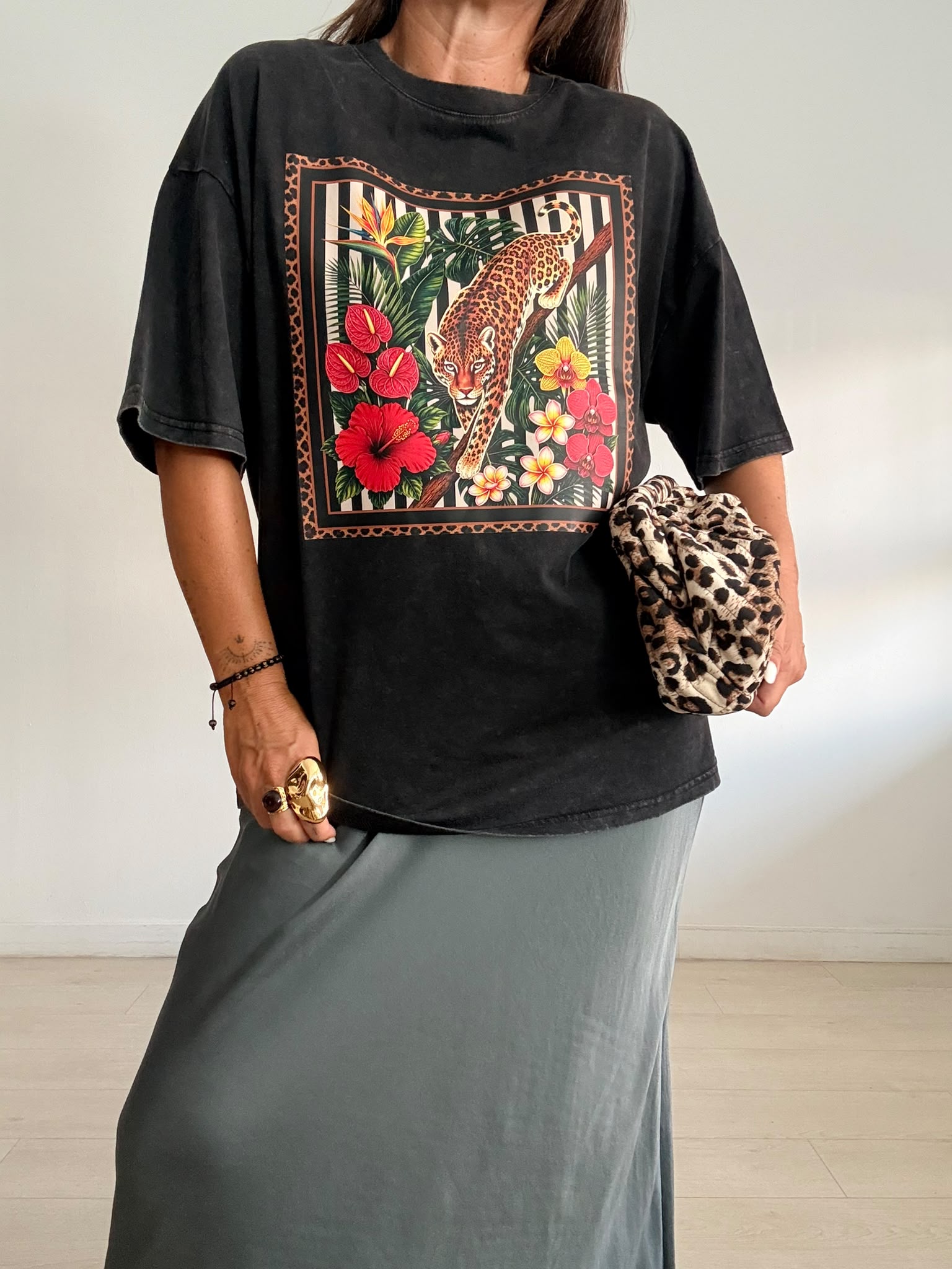 MAXI CAMISETA TIGRE + FLORES