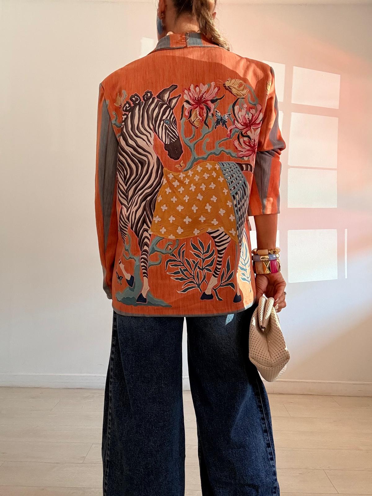 BLAZER ANTELINA RAYAS ZEBRA+FLORES