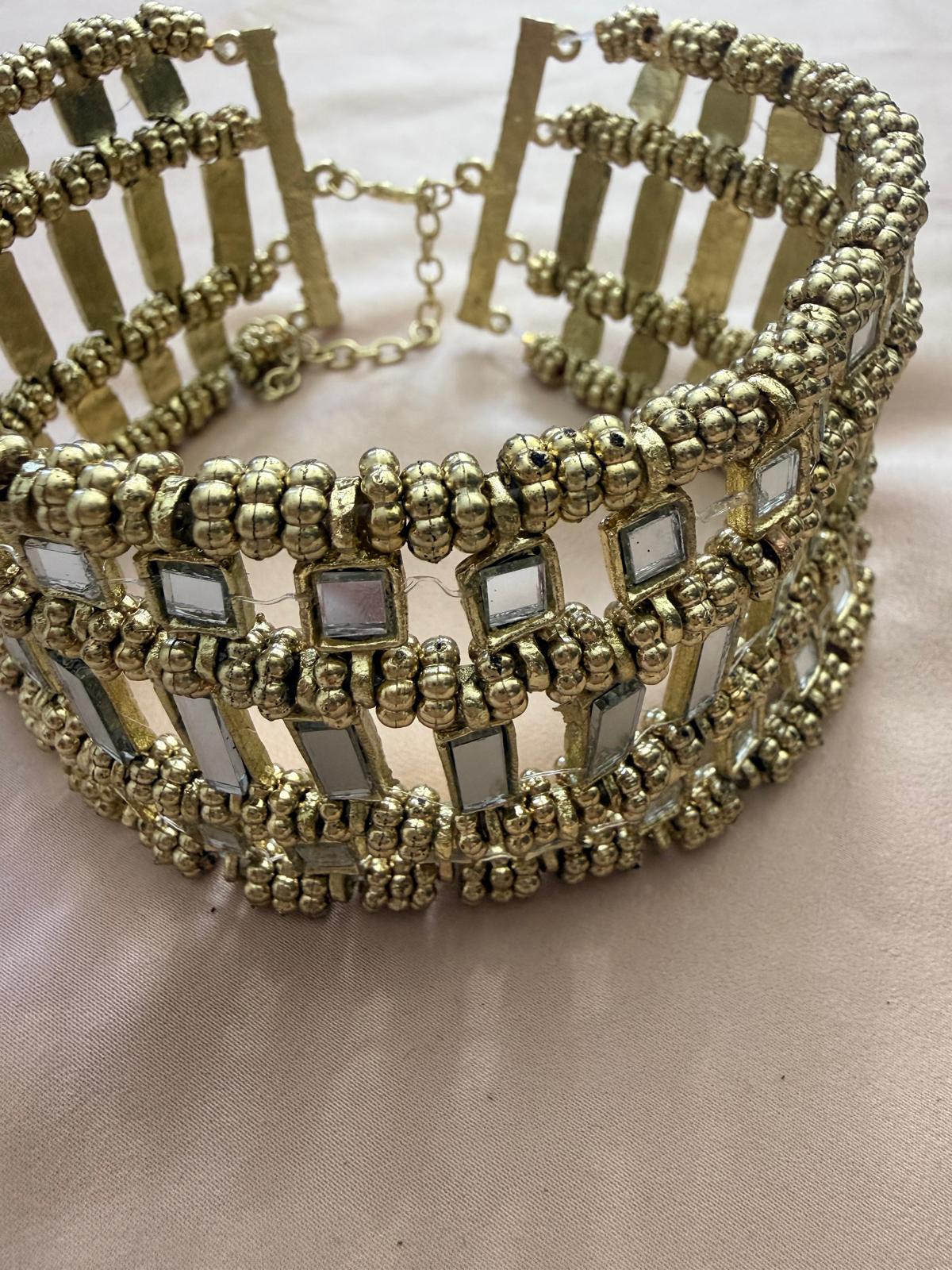 CHOKER TRIPLE ESPEJITOS GOLDEN
