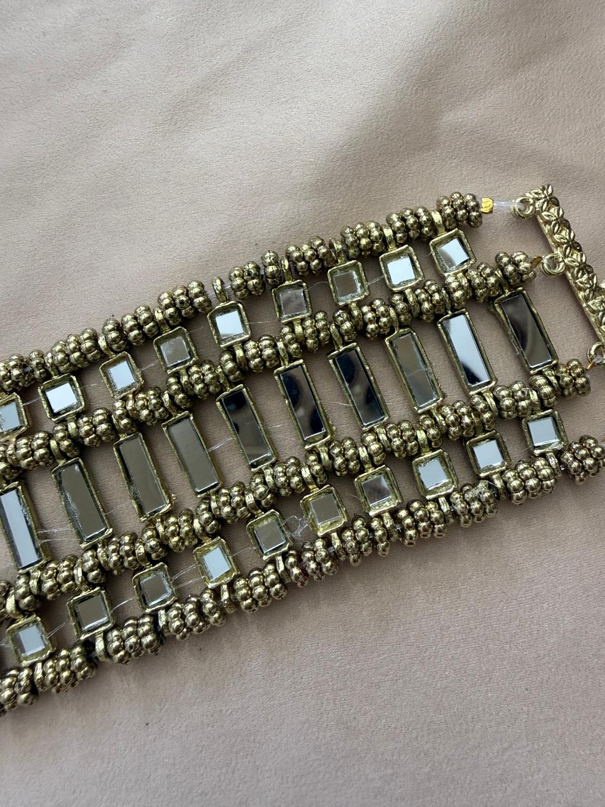 CHOKER TRIPLE ESPEJITOS GOLDEN