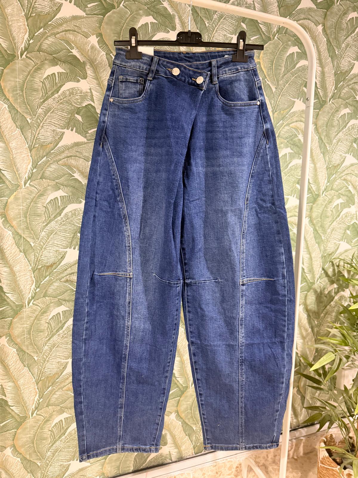JEANS BALLOON CRUZADO AZUL