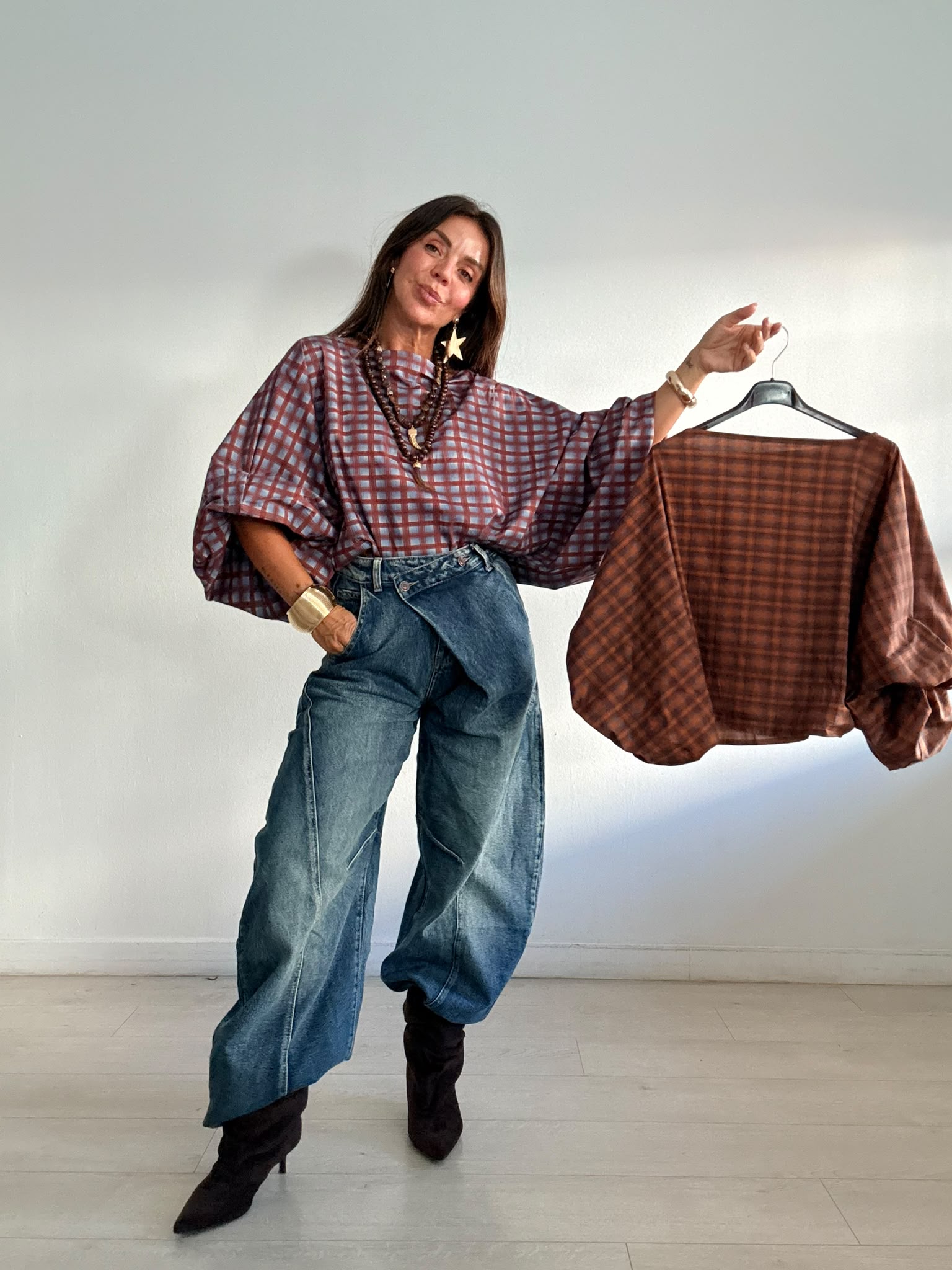 BLUSA CORTA CUADROS