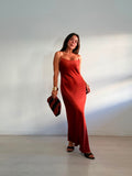 VESTIDO LARGO SATINADO BASIC