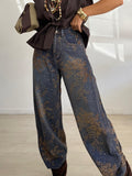 JEANS BALLOON FLORES + STRASS