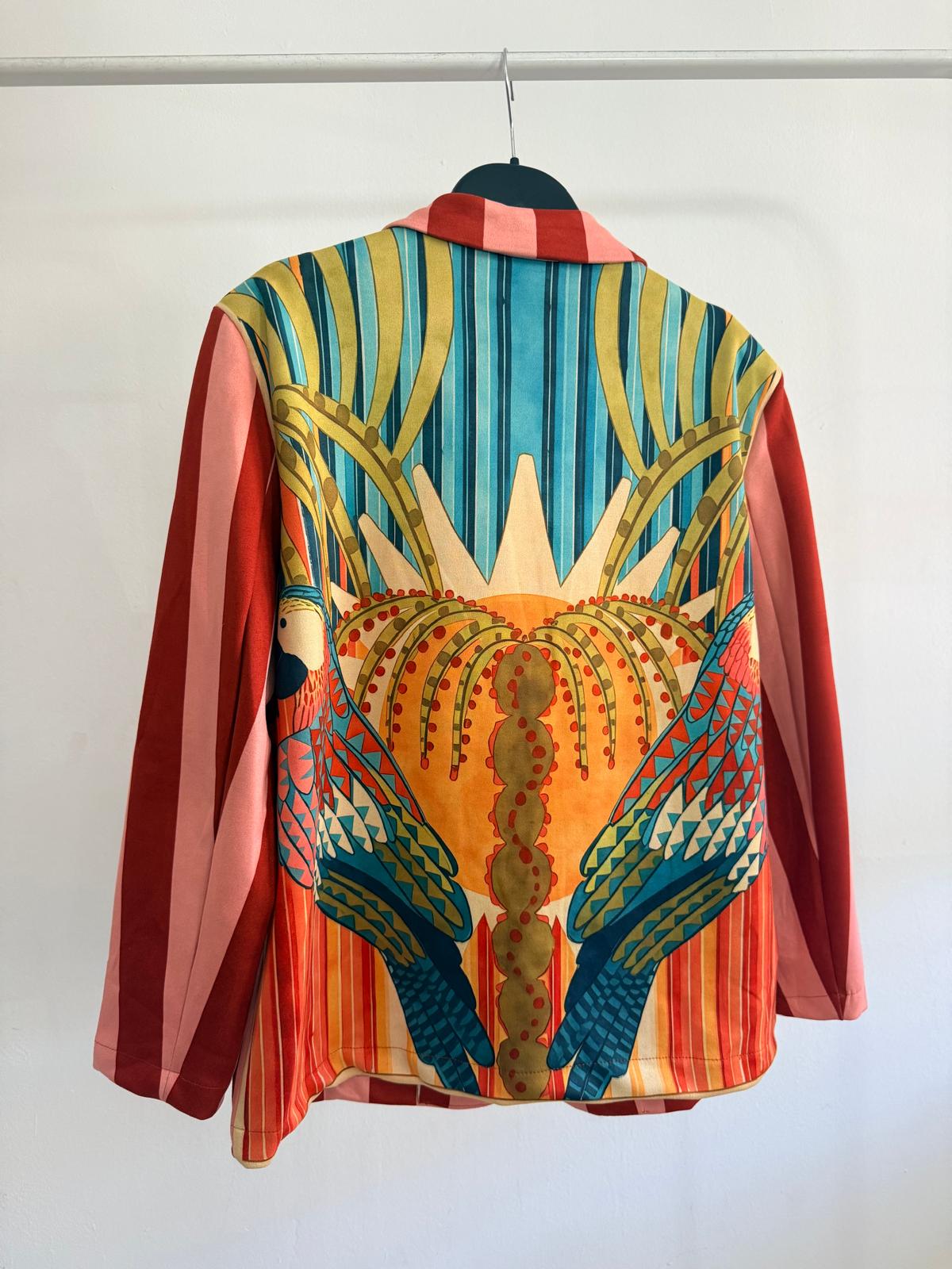 BLAZER ANTELINA RAYAS  LOROS+PALMERA