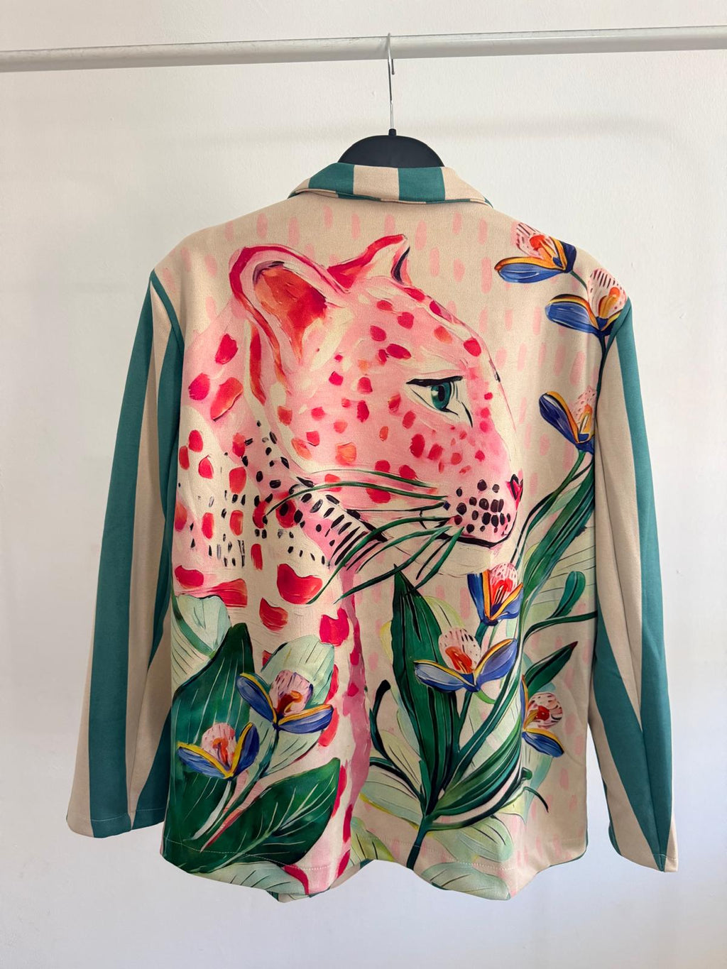 BLAZER ANTELINA RAYAS PANTERA VERDE AGUA