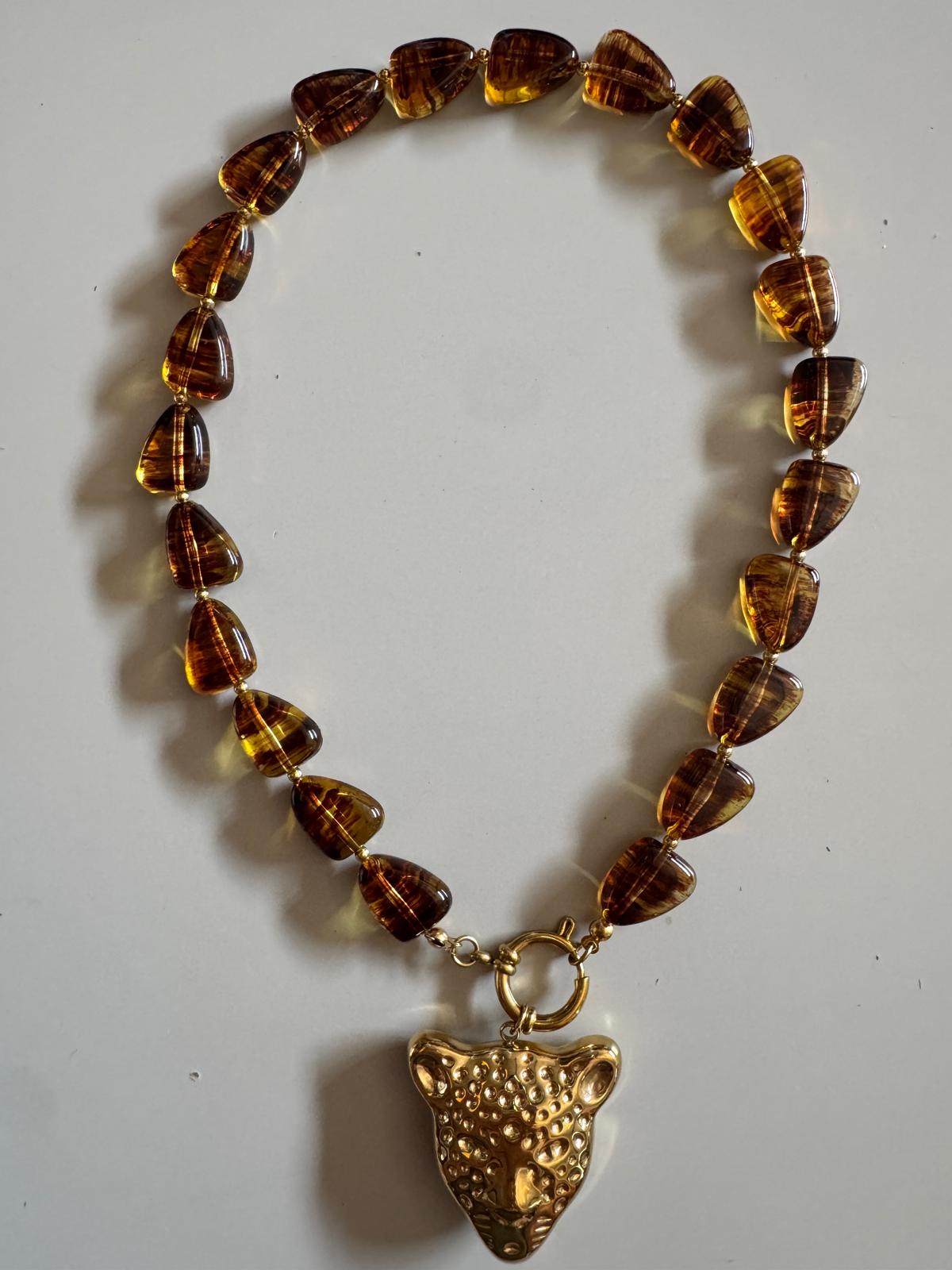COLLAR FELINE PIERDAS ÁMBAR