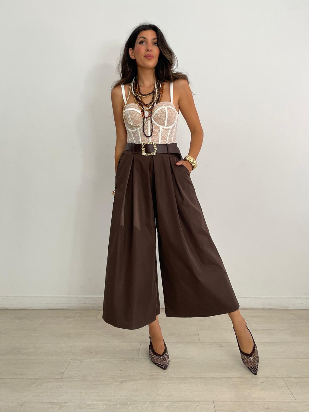 PANTALON MIDY ANCHO+CINTURON