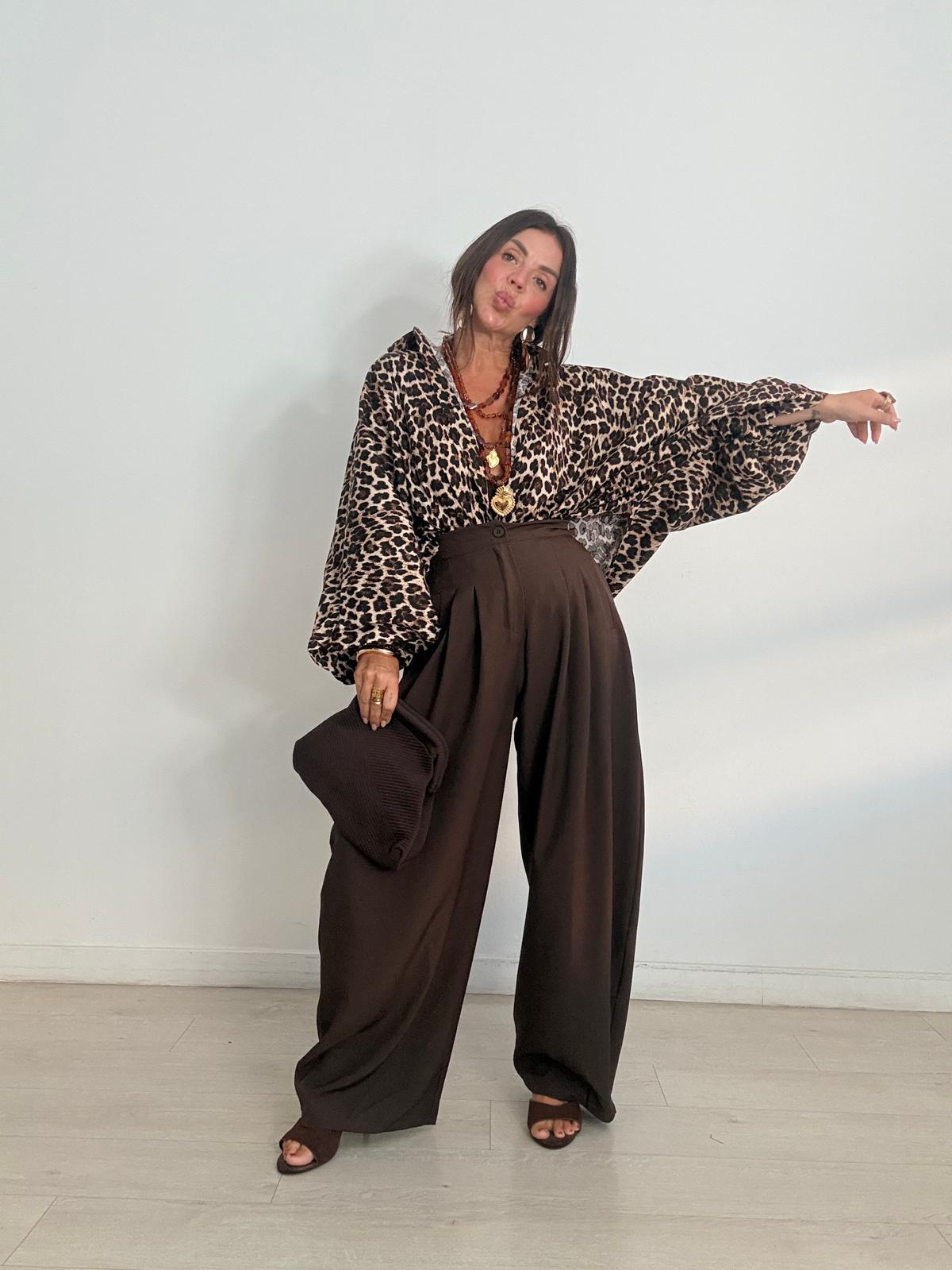 MAXI BLUSA ABOTONADA LEOPARDO