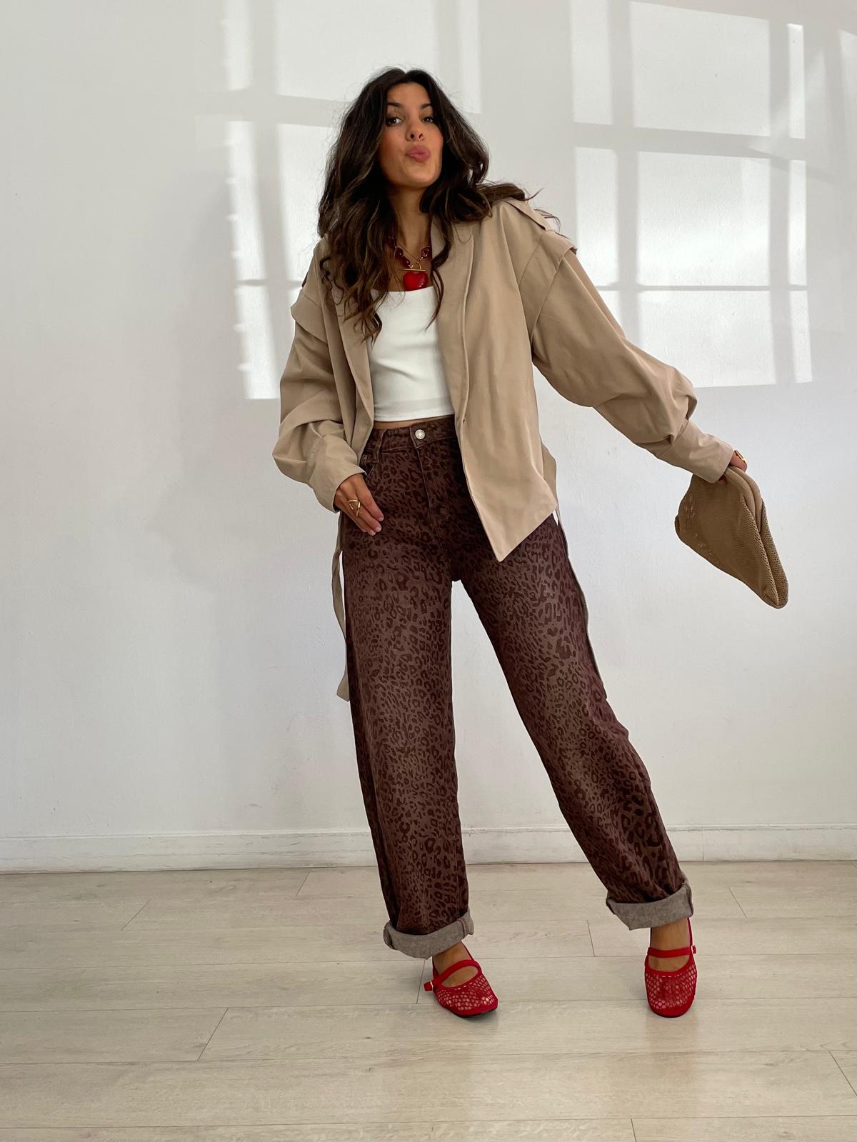 JEANS LEOPARDO MARRÓN