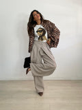 CHAQUETA CORTA CREMALLERA LEOPARDO