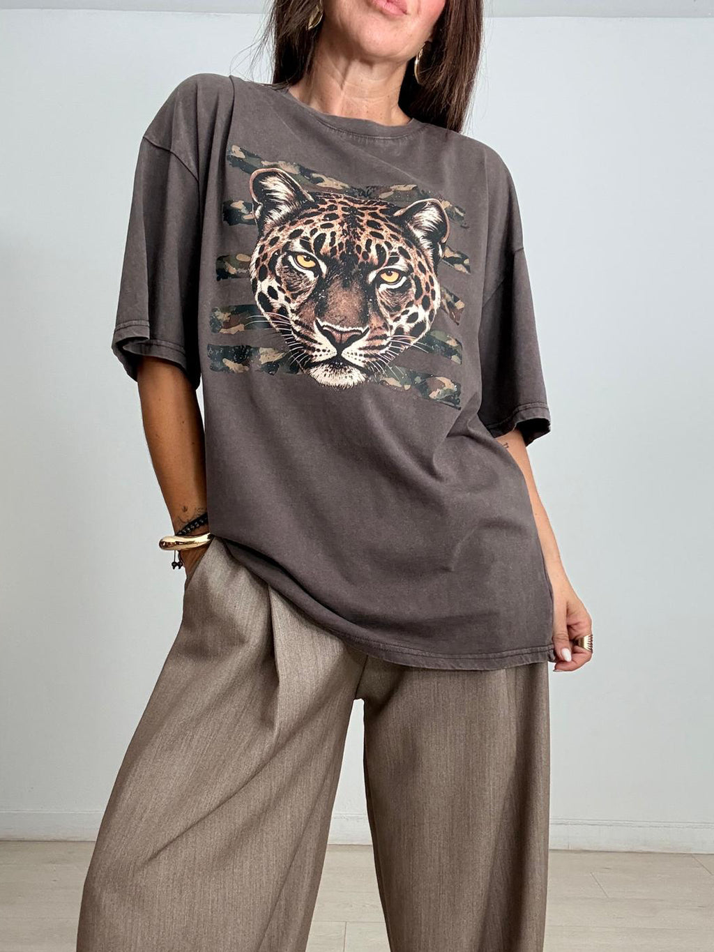 MAXI CAMISETA LEOPARDO CAMUFLAJE