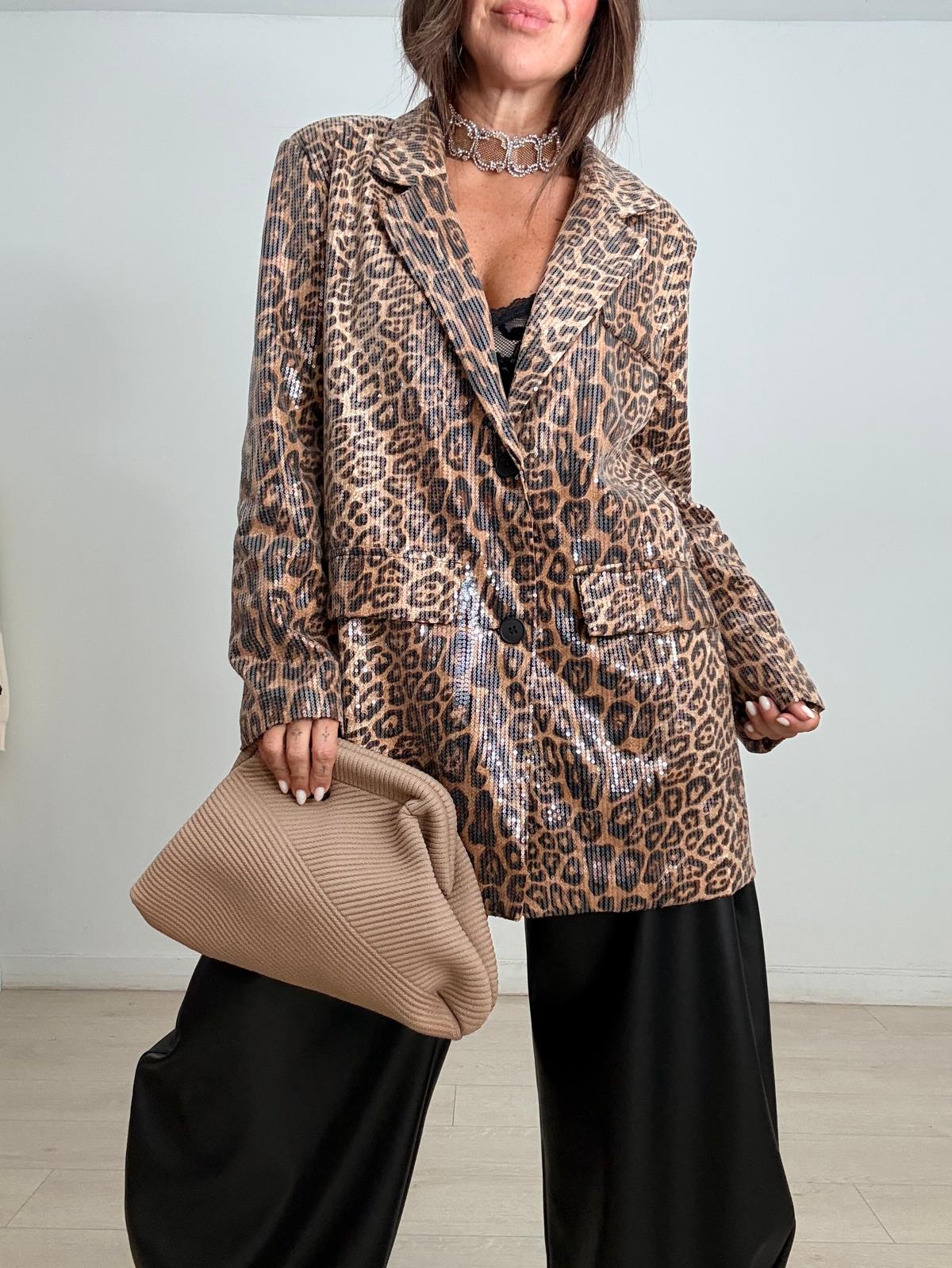 MAXI BLAZER LEOPARDO LENTEJUELAS