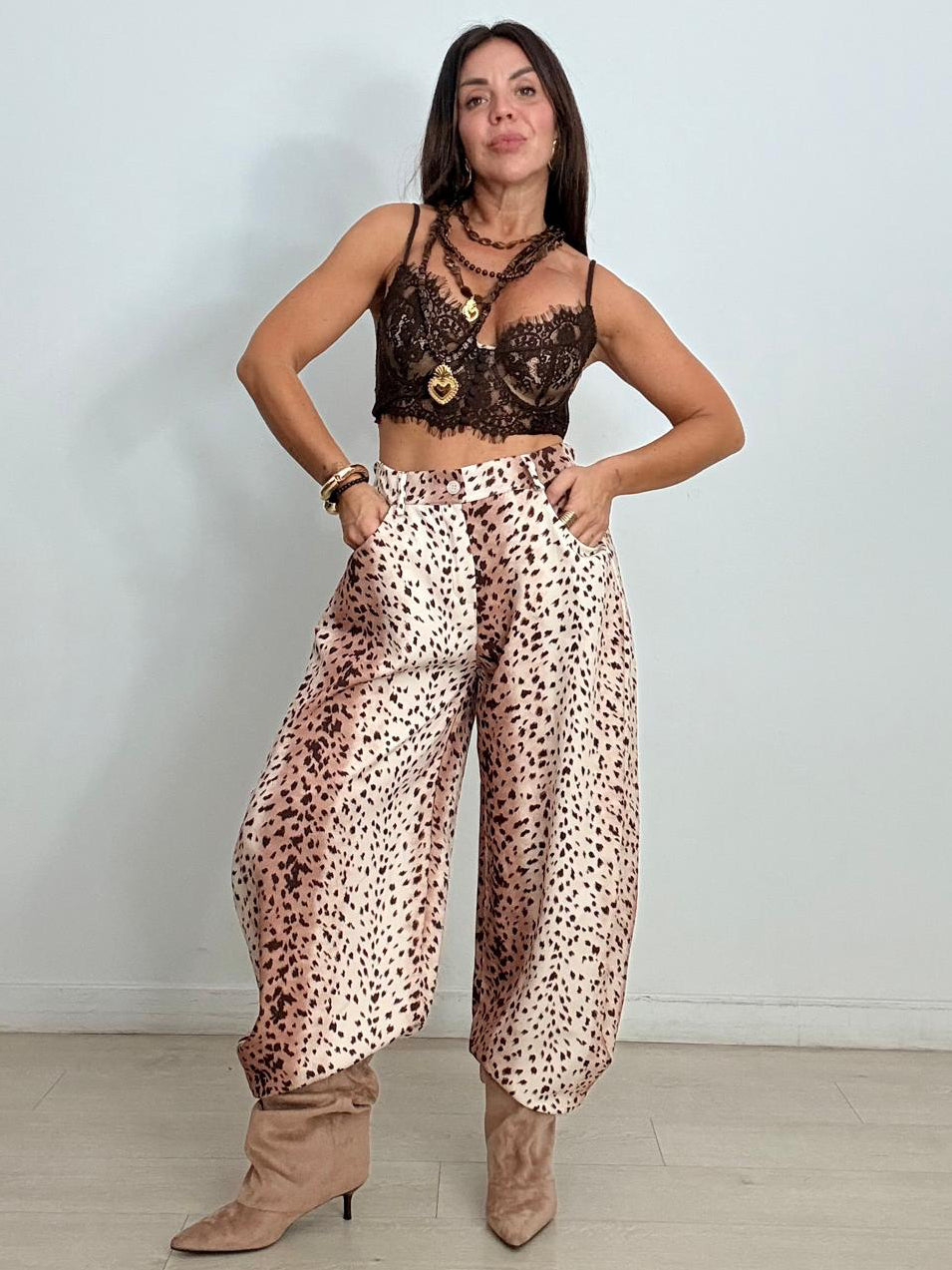 PANTALÓN BALLOON PRINT MOTEADO