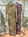 VESTIDO LARGO TULL LEOPARDO