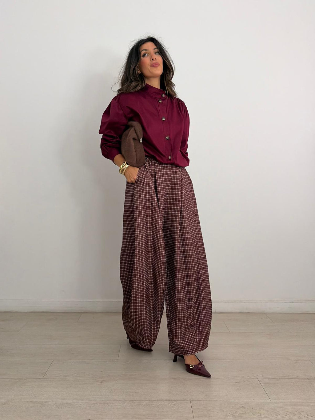 PANTALON BALLOON CUADROS GRACE
