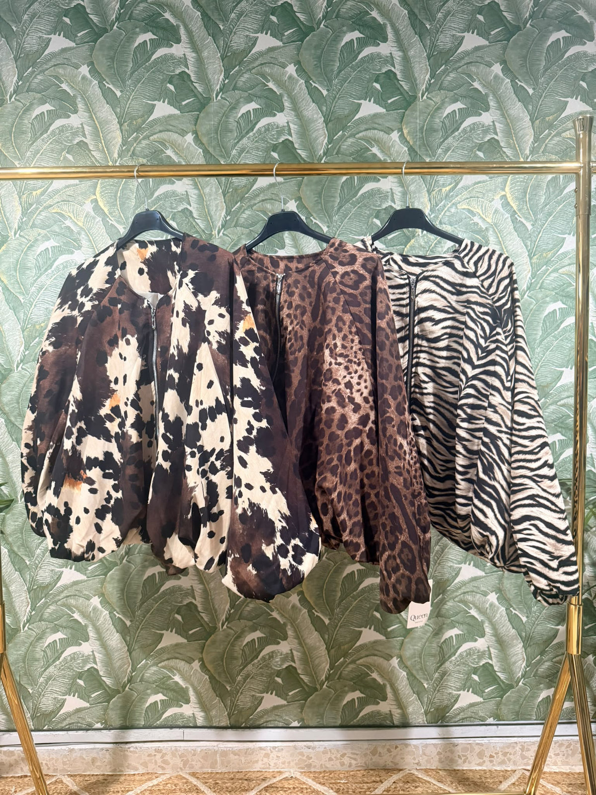 BOMBER OVERSIZE ANIMAL PRINT