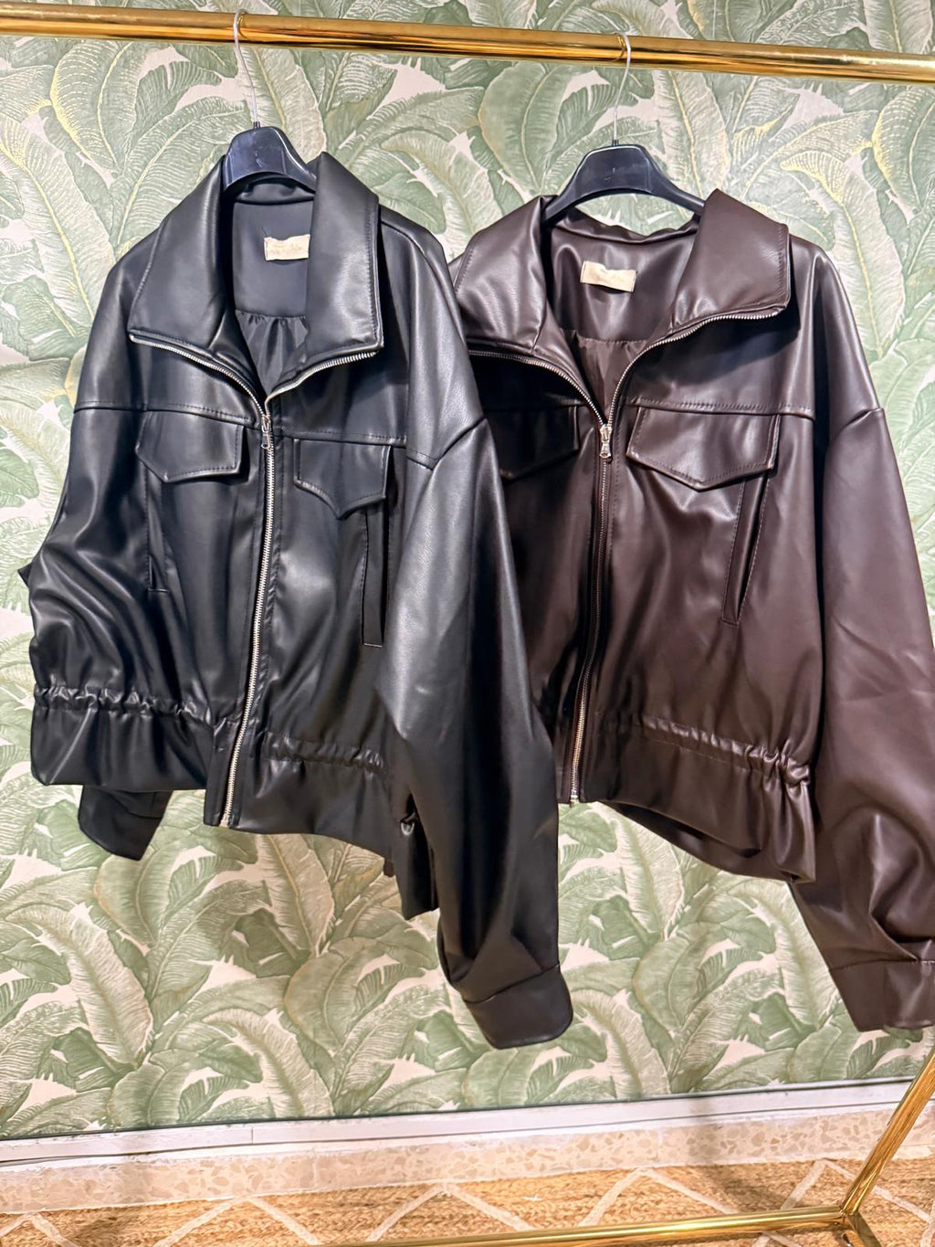 CHAQUETA EFECTO PIEL AJUSTABLE