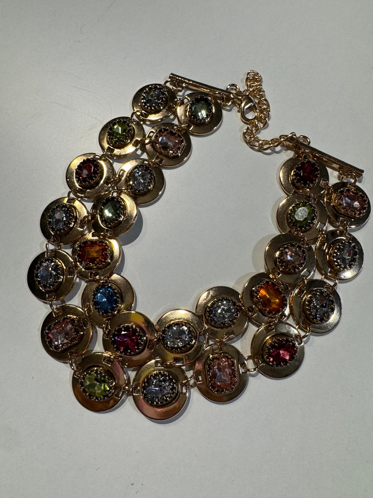 COLLAR DORADO PIEDRAS DE COLORES