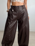 PANTALÓN BOTONES EFECTO PIEL BALLOON