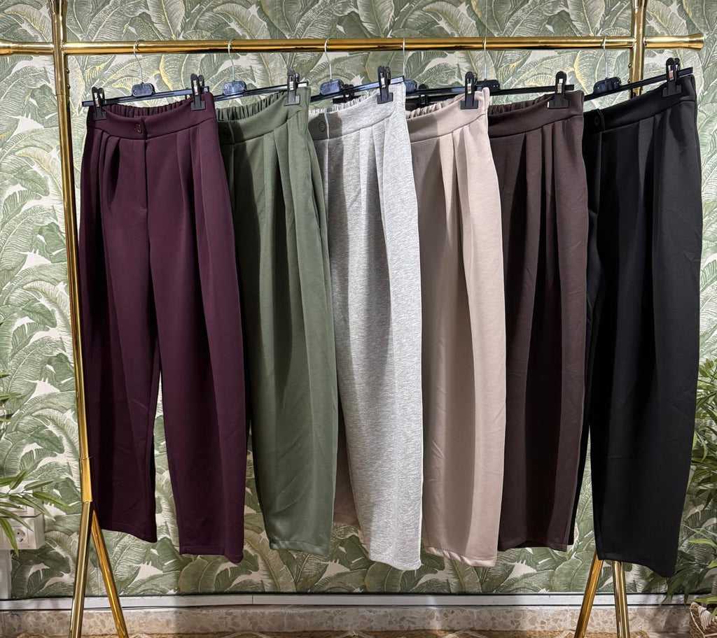PANTALÓN BALLÓN FLUIDO SUAVE PINZAS CLAU